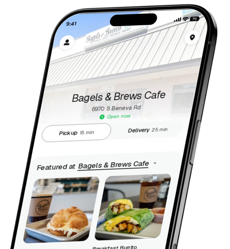 Bagels & Brews Cafe app preview